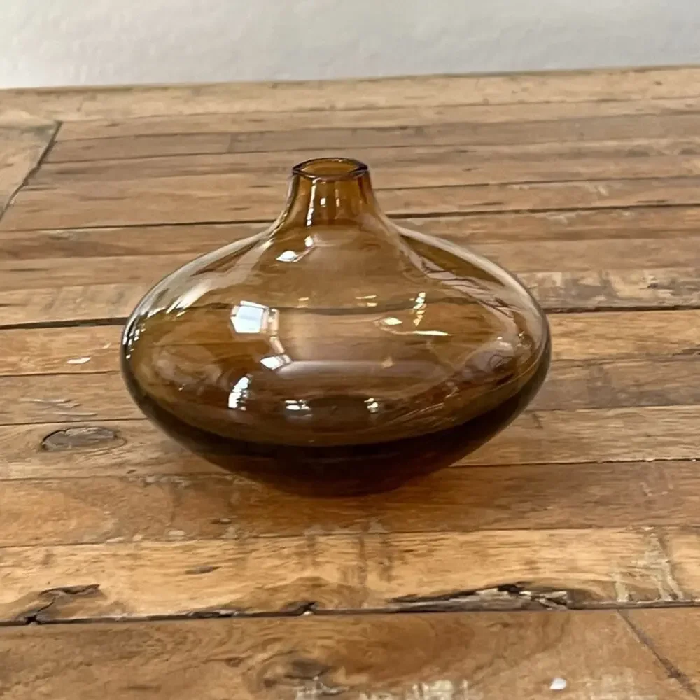 IKEA Salong Amber Glass Vase 4